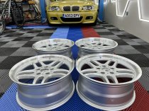 New 18 Inch M Parallel Deep Dish Style Alloy Wheels In Silver With Polished Dish And Deeper 9.5" Rears 5x120