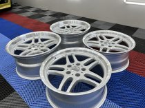 New 18 Inch M Parallel Deep Dish Style Alloy Wheels In Silver With Polished Dish And Deeper 9.5" Rears 5x120