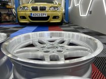 New 18 Inch M Parallel Deep Dish Style Alloy Wheels In Silver With Polished Dish And Deeper 9.5" Rears 5x120