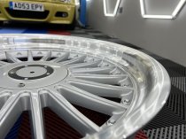 NEW 19 INCH DEEP DISH ALPIN ALLOY WHEELS IN SILVER WITH POLISHED DISH AND DEEPER 10" REARS et20/20 5x112/120