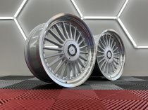 NEW 19 INCH DEEP DISH ALPIN ALLOY WHEELS IN SILVER WITH POLISHED DISH AND DEEPER 10" REARS et20/20 5x112/120