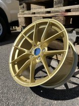 New 19 Inch CS Style Alloy Wheels in Motorsport Gold, Engraved, with Wider 9.5" Rears, 5x120