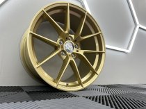 New 19 Inch CS Style Alloy Wheels in Motorsport Gold, Engraved, with Wider 9.5″ Rears, 5x120