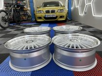 NEW 19 INCH DEEP DISH ALPIN ALLOY WHEELS IN SILVER WITH POLISHED DISH AND DEEPER 10" REARS ET30/40 5X120/112