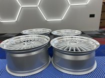 NEW 19 INCH DEEP DISH ALPIN ALLOY WHEELS IN SILVER WITH POLISHED DISH AND DEEPER 10" REARS ET30/40 5X120/112
