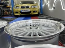 NEW 19 INCH DEEP DISH ALPIN ALLOY WHEELS IN SILVER WITH POLISHED DISH AND DEEPER 10" REARS ET30/40 5X120/112
