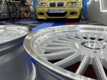NEW 19 INCH DEEP DISH ALPIN ALLOY WHEELS IN SILVER WITH POLISHED DISH AND DEEPER 10" REARS ET30/40 5X120/112