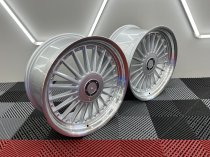 NEW 19 INCH DEEP DISH ALPIN ALLOY WHEELS IN SILVER WITH POLISHED DISH AND DEEPER 10" REARS ET30/40 5X120/112