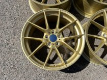 NEW 18 INCH CS STYLE ALLOY WHEELS IN MOTORSPORT GOLD, ENGRAVED, WIDER 9" REAR 5x120