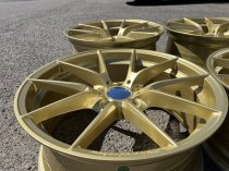 NEW 18 INCH CS STYLE ALLOY WHEELS IN MOTORSPORT GOLD, ENGRAVED, WIDER 9" REAR 5x120