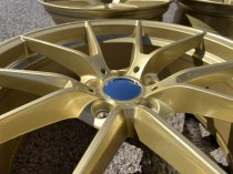 NEW 18 INCH CS STYLE ALLOY WHEELS IN MOTORSPORT GOLD, ENGRAVED, WIDER 9" REAR 5x120