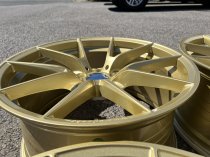 NEW 18 INCH CS STYLE ALLOY WHEELS IN MOTORSPORT GOLD, ENGRAVED, WIDER 9" REAR 5x120