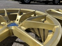 NEW 18 INCH CS STYLE ALLOY WHEELS IN MOTORSPORT GOLD, ENGRAVED, WIDER 9" REAR 5x120