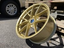 NEW 18 INCH CS STYLE ALLOY WHEELS IN MOTORSPORT GOLD, ENGRAVED, WIDER 9" REAR 5x120
