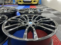 USED 19 INCH GENUINE BMW STYLE 403 M SPORT ALLOY WHEELS, REFURBISHED IN GLOSS BLACK 5x120