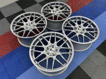 NEW 19 INCH ATOMIC CSL ALLOY WHEELS IN CHROME SILVER, WITH DEEPER CONCAVE 9.5" ET45 REAR**RARE FITMENT** 5x120