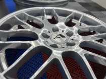 NEW 19 INCH ATOMIC CSL ALLOY WHEELS IN CHROME SILVER, WITH DEEPER CONCAVE 9.5" ET45 REAR**RARE FITMENT** 5x120