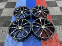 USED 18 INCH GENUINE VW GOLF MK6 CHARLESTON ALLOY WHEELS, FULLY REFURBISHED IN GLOSS BLACK 5x112