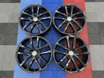 USED 18 INCH GENUINE VW GOLF MK6 CHARLESTON ALLOY WHEELS, FULLY REFURBISHED IN GLOSS BLACK 5x112