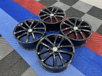 USED 18 INCH GENUINE VW GOLF MK6 CHARLESTON ALLOY WHEELS, FULLY REFURBISHED IN GLOSS BLACK 5x112