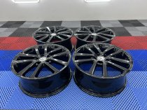 USED 18 INCH GENUINE VW GOLF MK6 CHARLESTON ALLOY WHEELS, FULLY REFURBISHED IN GLOSS BLACK 5x112