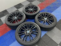USED 19 INCH GENUINE BMW STYLE 403 M SPORT ALLOY WHEELS, REFURBISHED IN GLOSS BLACK,WIDE REAR INC GOOD RUNFLAT TYRES 5x120