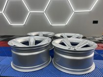 NEW 19 INCH TYPE 128 STYLE ALLOY WHEELS IN HYPER SILVER WITH VERY DEEP CONCAVE 10" REARS 5x120