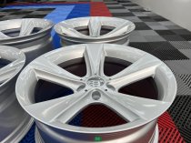 NEW 19 INCH TYPE 128 STYLE ALLOY WHEELS IN HYPER SILVER WITH VERY DEEP CONCAVE 10" REARS 5x120