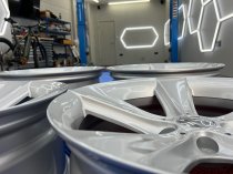 NEW 19 INCH TYPE 128 STYLE ALLOY WHEELS IN HYPER SILVER WITH VERY DEEP CONCAVE 10" REARS 5x120