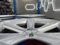 NEW 19 INCH TYPE 128 STYLE ALLOY WHEELS IN HYPER SILVER WITH VERY DEEP CONCAVE 10" REARS 5x120