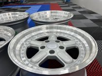 NEW 17 INCH AC TYPE 1 STYLE DEEP DISH ALLOY WHEELS IN SILVER WITH POLISHED DISH AND DEEPER 10" REARS 5x120