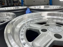 NEW 17 INCH AC TYPE 1 STYLE DEEP DISH ALLOY WHEELS IN SILVER WITH POLISHED DISH AND DEEPER 10" REARS 5x120