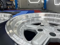 NEW 17 INCH AC TYPE 1 STYLE DEEP DISH ALLOY WHEELS IN SILVER WITH POLISHED DISH AND DEEPER 10" REARS 5x120