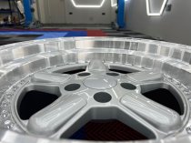 NEW 17 INCH AC TYPE 1 STYLE DEEP DISH ALLOY WHEELS IN SILVER WITH POLISHED DISH AND DEEPER 10" REARS 5x120