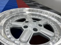 NEW 17 INCH AC TYPE 1 STYLE DEEP DISH ALLOY WHEELS IN SILVER WITH POLISHED DISH AND DEEPER 10" REARS 5x120