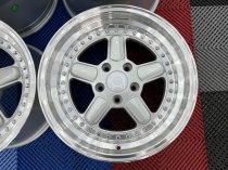 NEW 17 INCH AC TYPE 1 STYLE DEEP DISH ALLOY WHEELS IN SILVER WITH POLISHED DISH AND DEEPER 10″ REARS 5x120