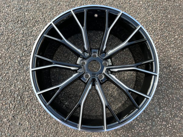 NEW 20 INCH 669 STYLE ALLOY WHEELS IN SATIN BLACK WITH MILLED SPOKES, DEEPER CONCAVE 10" REAR 5x112