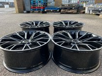NEW 20 INCH 669 STYLE ALLOY WHEELS IN SATIN BLACK WITH MILLED SPOKES, DEEPER CONCAVE 10" REAR 5x112