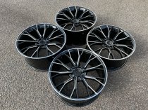NEW 20 INCH 669 STYLE ALLOY WHEELS IN SATIN BLACK WITH MILLED SPOKES, DEEPER CONCAVE 10" REAR 5x112