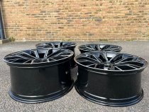 NEW 20 INCH 669 STYLE ALLOY WHEELS IN SATIN BLACK WITH MILLED SPOKES, DEEPER CONCAVE 10" REAR 5x112
