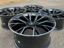 NEW 20 INCH 669 STYLE ALLOY WHEELS IN SATIN BLACK WITH MILLED SPOKES, DEEPER CONCAVE 10" REAR 5x112
