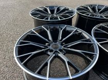 NEW 20 INCH 669 STYLE ALLOY WHEELS IN SATIN BLACK WITH MILLED SPOKES, DEEPER CONCAVE 10" REAR 5x112