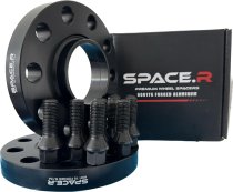 NEW 10/12/15/20mm BLACK SPACE R WHEEL SPACERS - (2 PAIR INC BOLTS ) WITH LOCKING WHEEL BOLTS 5x112 66.6 CB