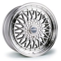 NEW 18 INCH DARE DR RS ALLOY WHEELS IN SILVER WITH POLISHED DISH AND CHROME RIVETS, DEEP DISH 9.5″ REAR OPTION