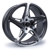 NEW 18 INCH RIVER RVR R4 ALLOY WHEELS IN GUNMETAL WITH POLISHED FACE 5x112