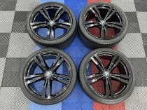 USED 20 INCH GENUINE BMW STYLE 648M ALLOY WHEELS FULLY REFURBISHED IN GLOSS BLACK,DEEPER 10″ REARS INC TYRES AND TPMS 5x112