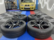 Used 20 Inch Genuine BMW Style 648M Alloy Wheels Fully Refurbished In Gloss Black, Deeper 10 Inch Rears Including Tyres And TPMS, 5x112