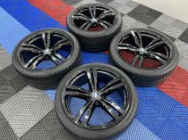 Used 20 Inch Genuine BMW Style 648M Alloy Wheels Fully Refurbished In Gloss Black, Deeper 10 Inch Rears Including Tyres And TPMS, 5x112