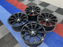 USED 19 INCH GENUINE BMW STYLE 220M E92 M3 FORGED ALLOY WHEELS, WIDE REAR, VGC IN GLOSS BLACK 5x120