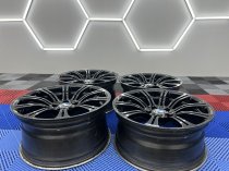 USED 19 INCH GENUINE BMW STYLE 220M E92 M3 FORGED ALLOY WHEELS, WIDE REAR, VGC IN GLOSS BLACK 5x120